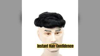 Mens Toupee Natural Hair System Fast Ship