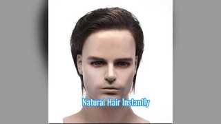 Toupet pour hommes, système de cheveux naturels noirs de 6 pouces