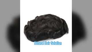 Men's Stock Hair System Natural Black Lace Toupee