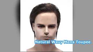 Natural Wavy Mens Hair System 7x9 Full Lace Dark Brown